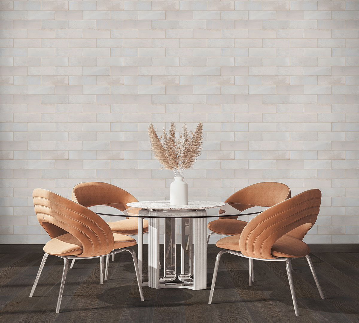 Marza Pearl Subway Tile wall in dining room