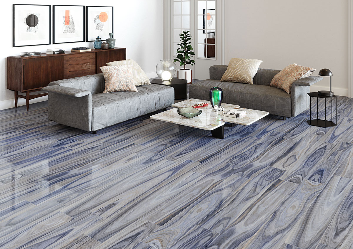 Delano Exotic Blue Wood Look Tile, Blue Hardwood Flooring
