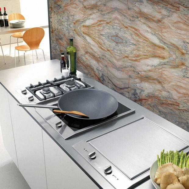 Fusion Granite Backsplash in Kitchen