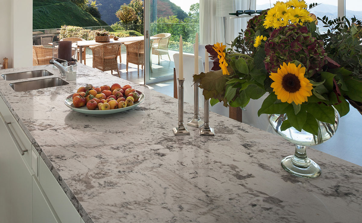  Gray Nuevo Granite Countertop in Kitchen