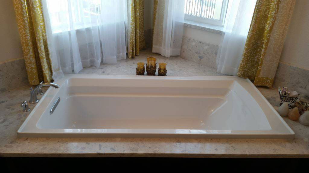 Lhasa Engineered Marble Adjacent to Bathtub in Bathroom