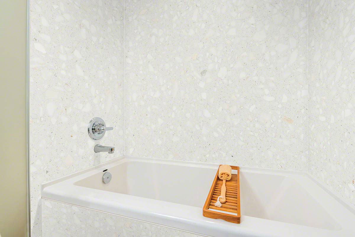 Lhasa Engineered Marble Bathtub Wall in Bathroom