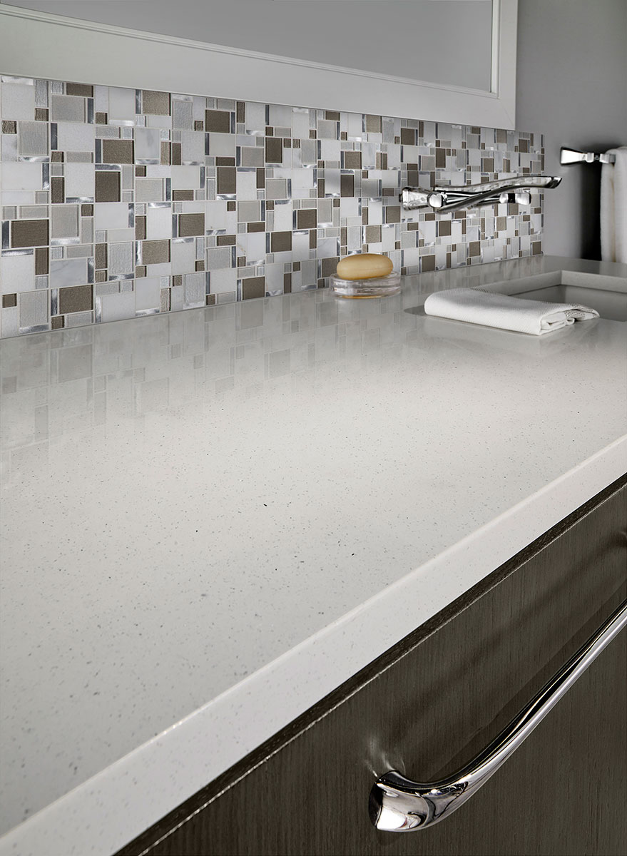 Magica Stone & Glass Tile backsplash in kitchen
