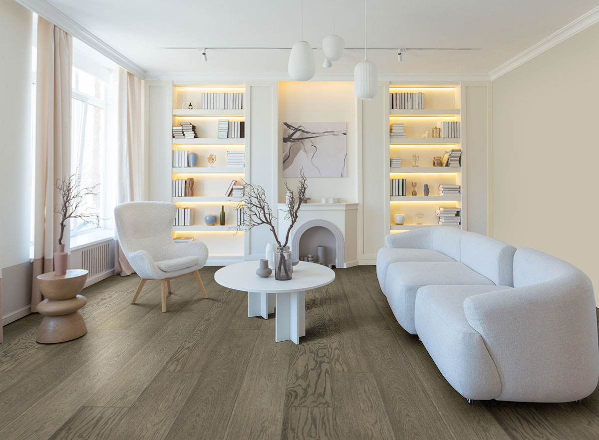 Bourland Engineered Hardwood Flooring in living room