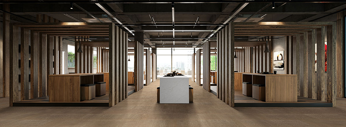 Hinton Engineered Hardwood Flooring in office