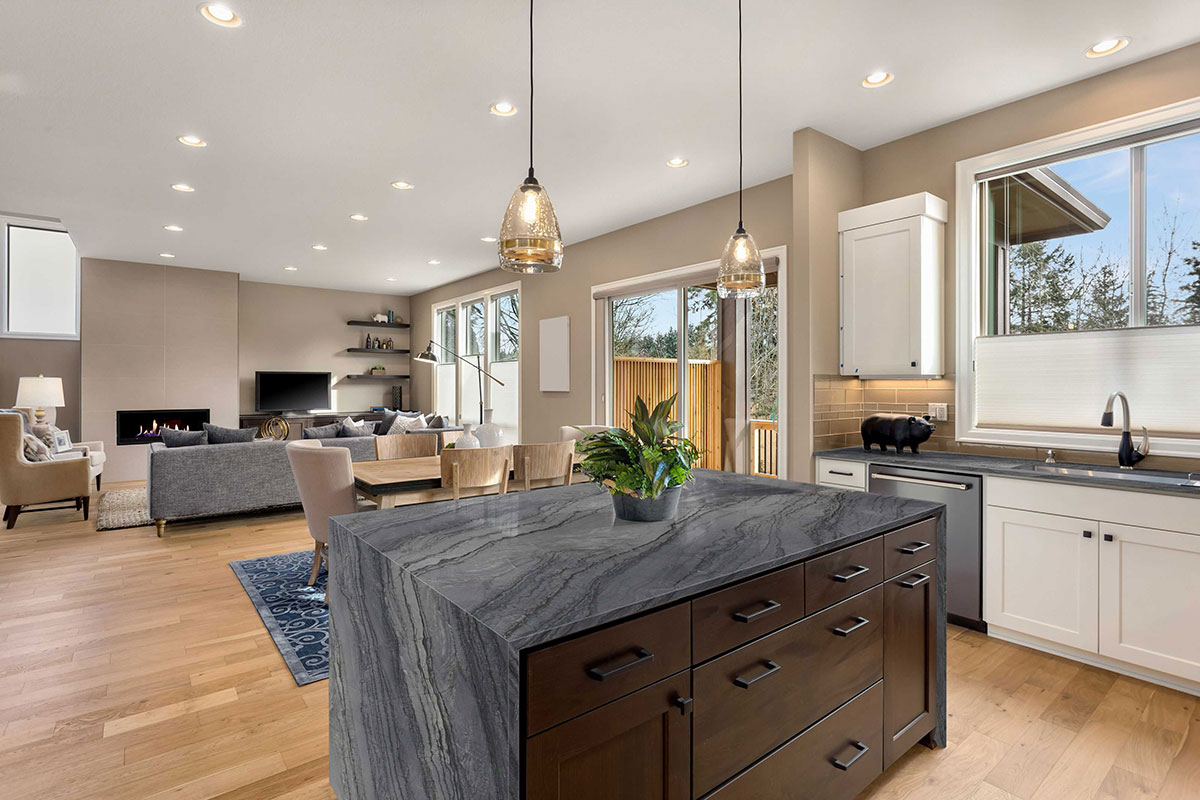 Mercury Gray Quartzite Countertop in Kitchen