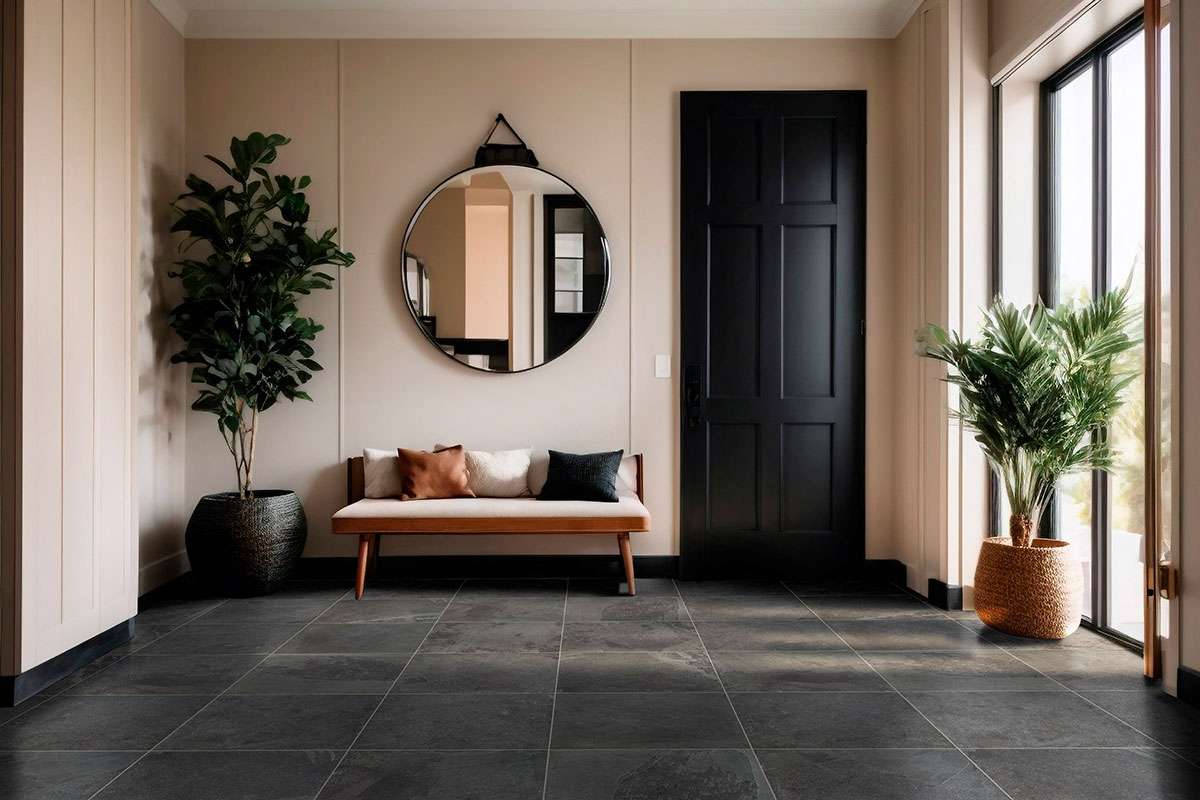 Montauk Black Slate Tile Flooring Countertops