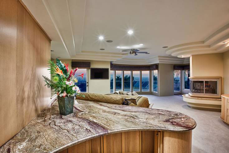 Onyx Bamboo Granite Countertop in livingroom