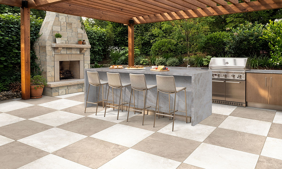 Fossil Rustic Stone Veneer in Square & Rectangle Pattern