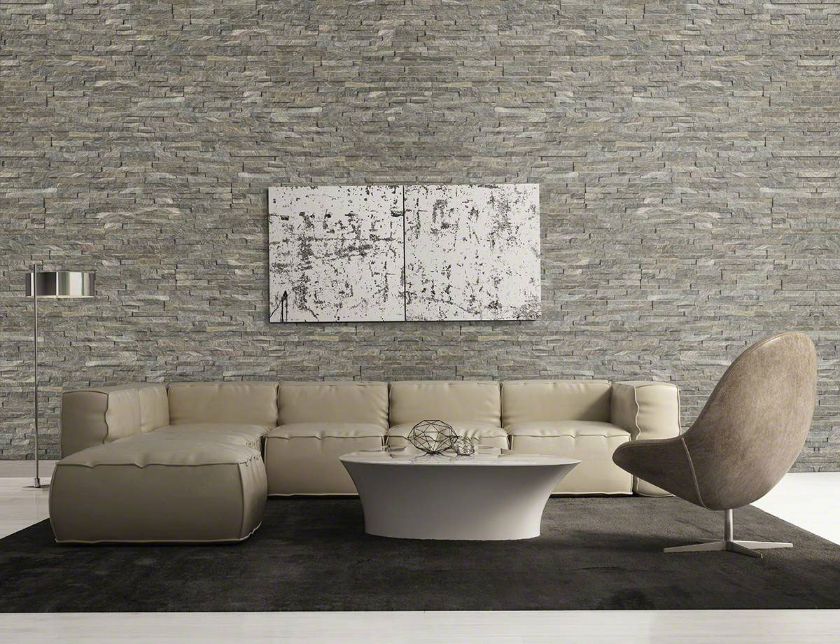 Sage Green Stacked Stone Room Scene     