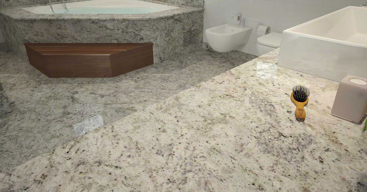  Salinas White Granite Countertop in Bathroom