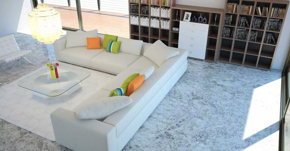 Salinas White Granite Countertop in Living Room