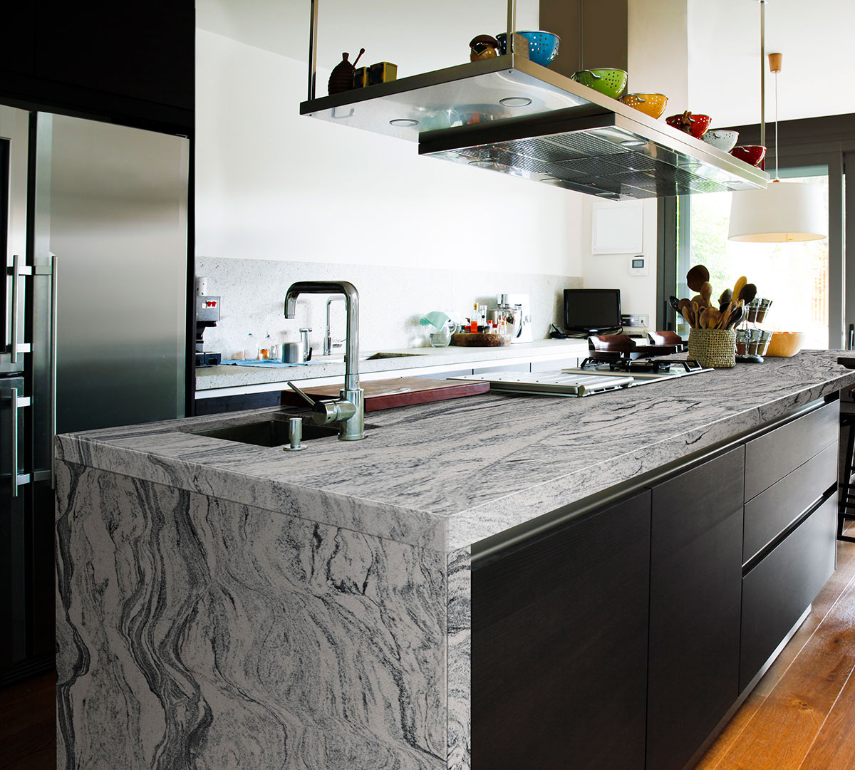  Silver Cloud Granite Countertop in Kitchen