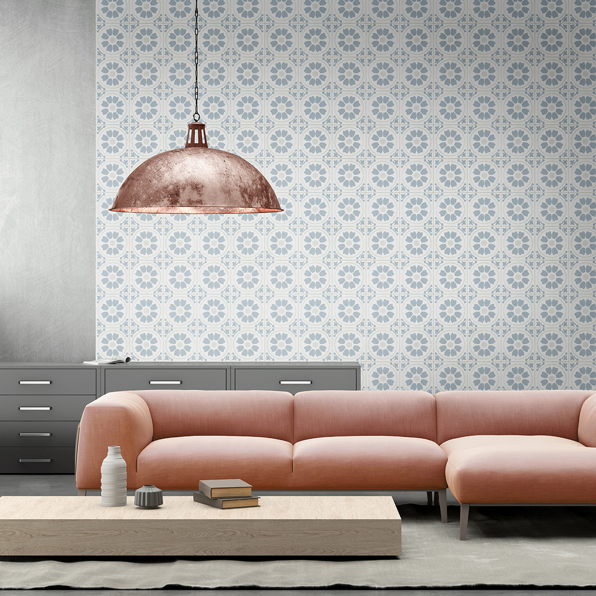 Tamensa Encaustic Tile wall in living room