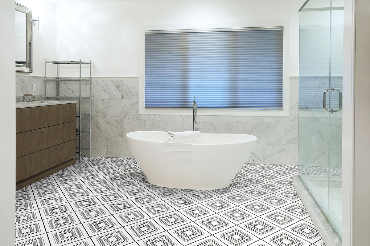 Tessa Encaustic Tile flooring in bathroom