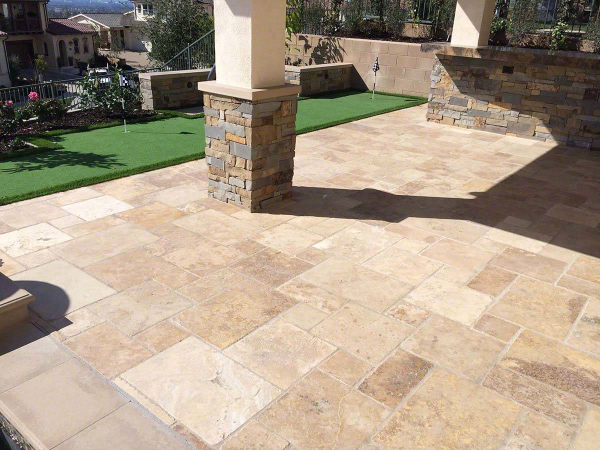 Tuscany Chateaux Travertine floor in outdoor living space