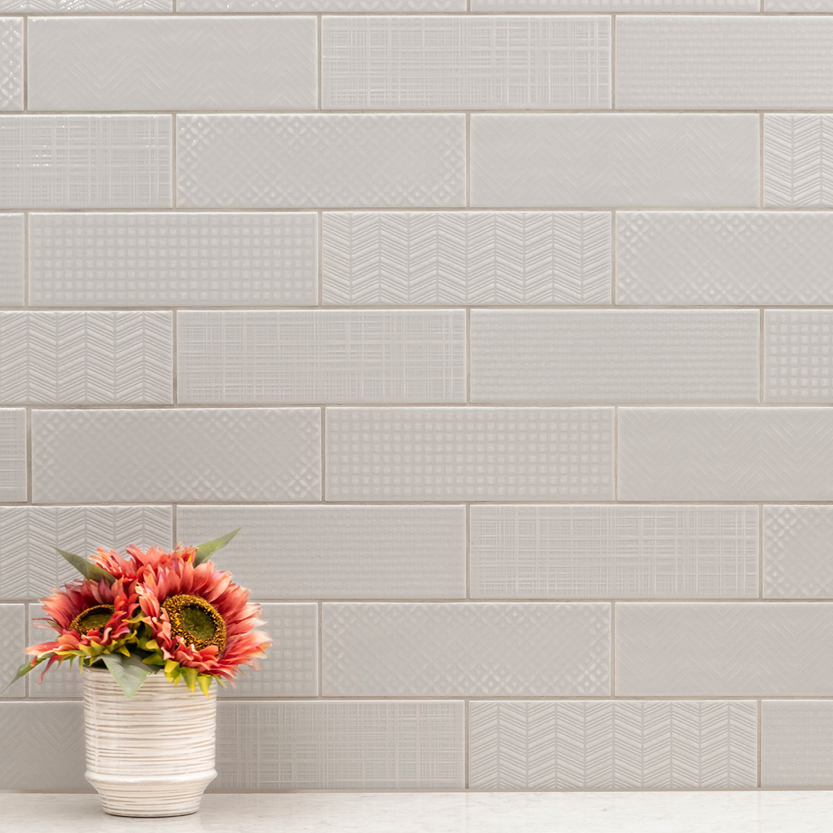 Urbano Dusk 3d Mix Tile wall in kitchen