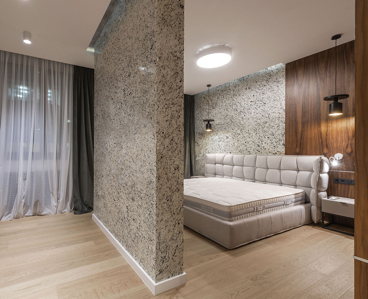  White Napoli Granite Countertop in Bedroom