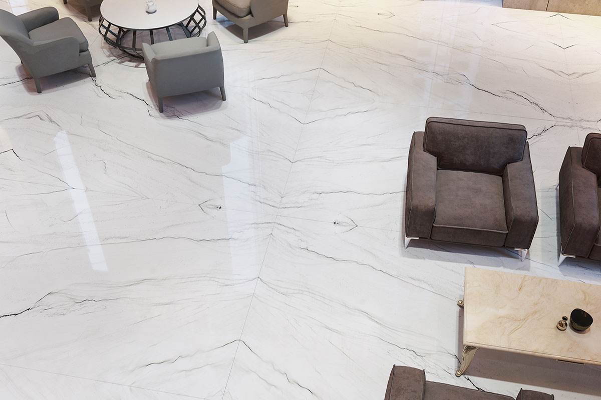 Zermat Quartzite Floor in Showroom
