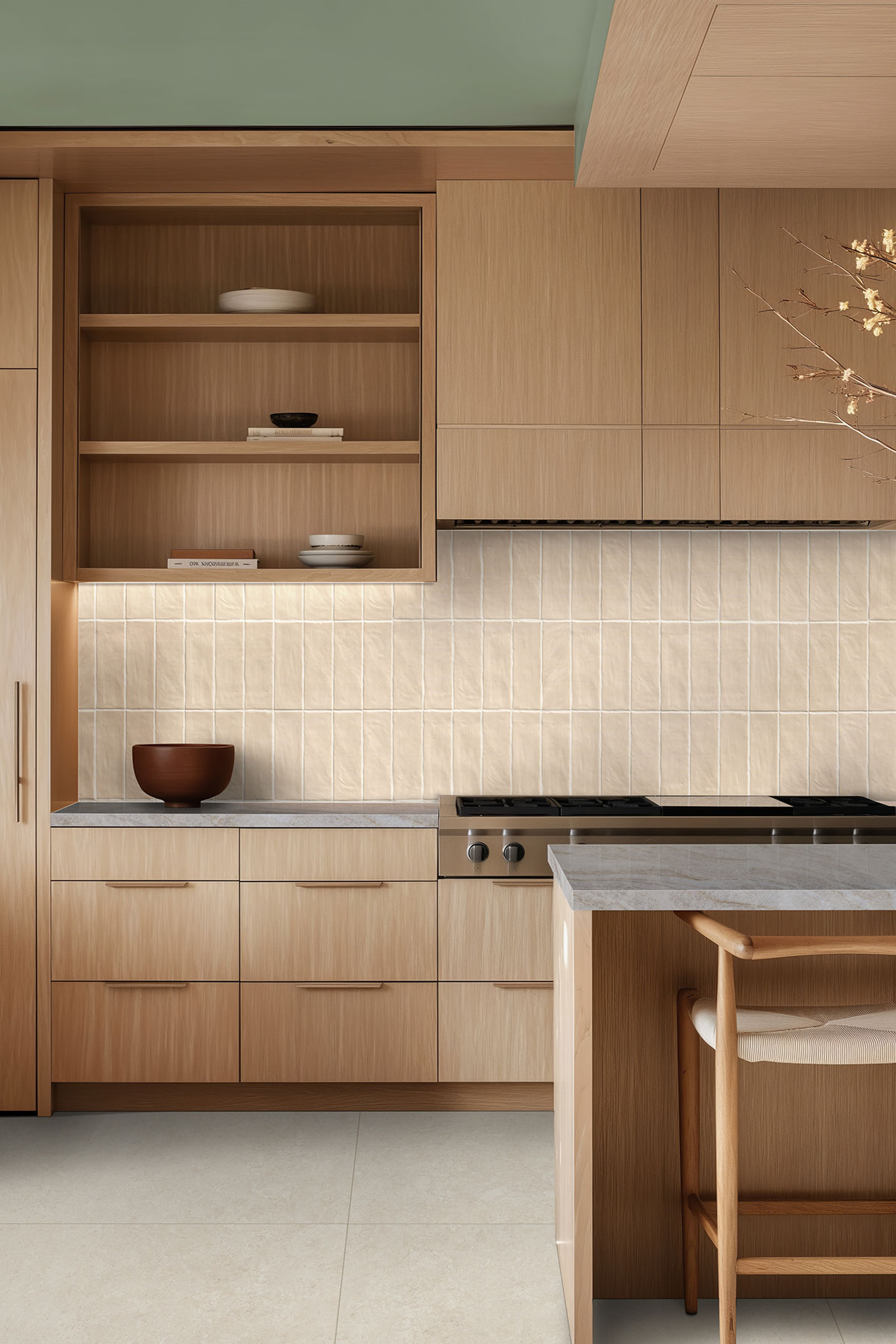 メッシ16+ Zest Aloe Ceramic Wall Tile 4x4 - MSI Surfaces