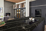 Agatha Black Granite countertop in kitchen