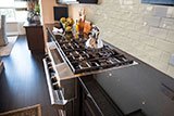 Antique White Subway Tile 3x6 backsplash in kitchen