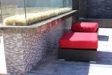 Arctic Storm Brick Pattern Tile wall in outdoor living space