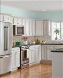 Arctic Storm Brick Pattern Tile backsplash in kitchen