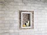 Arctic Storm 0.625x2 Brick Pattern wall Tile in Bathroom