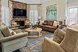 Brickstone Red 2X10 Brick Tile accent wall in living room