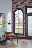 Brickstone Red 2X10 Brick Tile accent wall in living room