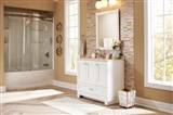 Champagne Toast Glass & Metal Tile wall in bathroom