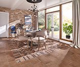 Brickstone Red 2x10 Brick Tile floor in dining room