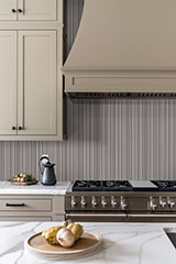 Folk Charcoal Fluted Tile wall in kitchen