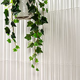 Folk Pearl Fluted Tile wall in living room