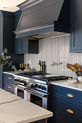 Folk Pearl Fluted Tile wall in kitchen