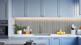 Folk Silver Fluted Tile wall in kitchen