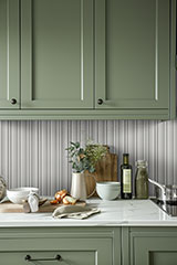 Folk Silver Fluted Tile wall in kitchen