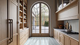 Folk Silver Fluted Tile wall in kitchen