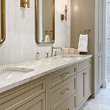 Gems Bianco Fluted Tile wall in bathroom