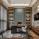 Gems Caraibi Fluted Tile wall in office cabin