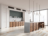 Gems Caraibi Fluted Tile wall in kitchen