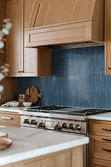 Gems Cobalto Fluted Tile wall in kitchen