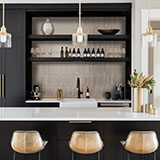 Gems Grigio Fluted Tile wall in kitchen