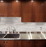 Brickstone Red Brick 2X18 backsplash in kitchen