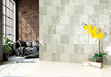 Renzo Jade Ceramic Tile 5x5 wall in living room