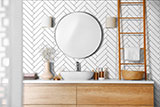 Metro White 2x8 Glossy wall in bathroom