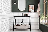 Metro White 4x12 Glossy wall in bathroom