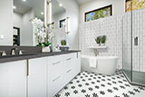 Metro White 4x12 Glossy wall in bathroom