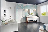 Metro White 4x12 Glossy wall in bathroom